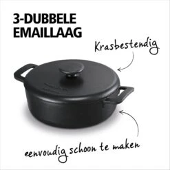 Brabantia The Dutch Braadpan - Matt Black - 28 Cm - Gietijzer -Keukengerei Winkel 1200x1200 193