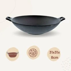 Orange85 Gietijzeren Wokpan - Alle Warmtebronnen - Inductie - Wok - Zwart - 31cm - Gietijzer - Wokpannen 13 Orange85 Gietijzeren Wokpan - Alle Warmtebronnen - Inductie - Wok - Zwart - 31cm - Gietijzer - Wokpannen -Keukengerei Winkel 1200x1200 310