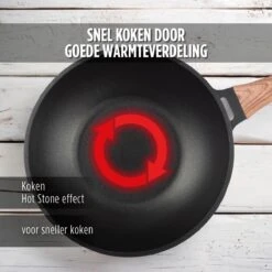 Rosmarino Black Line - Wokpan - Ø30cm - 100% PFAS & PFOA Vrij - Gegoten Aluminium - Non-stick Minerale Coating - Ergonomische Handgreep - Geschikt Voor Alle Warmtebronnen & Vaatwasser -Keukengerei Winkel 1200x1200 351