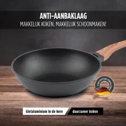 Rosmarino Black Line - Wokpan - Ø30cm - 100% PFAS & PFOA Vrij - Gegoten Aluminium - Non-stick Minerale Coating - Ergonomische Handgreep - Geschikt Voor Alle Warmtebronnen & Vaatwasser -Keukengerei Winkel 1200x1200 357
