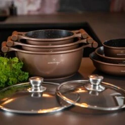 Herenthal Inductie Pannenset- Luxe 10-delige Koekenpannenset - Voor Alle Warmtebronnen - Met Glazen Deksels - Koper -Keukengerei Winkel 1200x1200 38