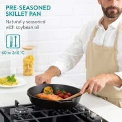 Navaris Gietijzeren Koekenpan - Braadpan Van Gietijzer - Ronde Skillet - Geschikt Voor Alle Warmtebronnen - Ø 30 Cm - Ovenbestendig Tot 260 Graden -Keukengerei Winkel 1200x1200 389