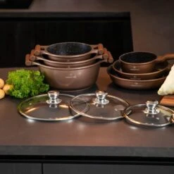 Herenthal Inductie Pannenset- Luxe 10-delige Koekenpannenset - Voor Alle Warmtebronnen - Met Glazen Deksels - Koper -Keukengerei Winkel 1200x1200 39