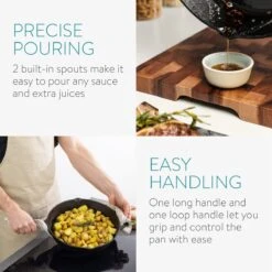 Navaris Gietijzeren Koekenpan - Braadpan Van Gietijzer - Ronde Skillet - Geschikt Voor Alle Warmtebronnen - Ø 30 Cm - Ovenbestendig Tot 260 Graden -Keukengerei Winkel 1200x1200 391