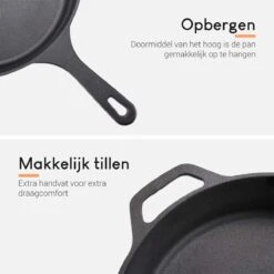 Ocina Gietijzeren Pan – ø30,5cm - Skillet - Koekenpan – Hapjespan – Koekenpan Inductie – Koekenpannenset - Gietijzeren Pan Bbq - Gietijzer -Keukengerei Winkel 1200x1200 404