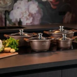 Herenthal Inductie Pannenset- Luxe 10-delige Koekenpannenset - Voor Alle Warmtebronnen - Met Glazen Deksels - Koper -Keukengerei Winkel 1200x1200 42