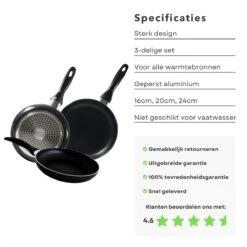 Cheqo® PRO 3-Delige Koekenpannenset - Koekenpan Set - Pannenset - Geperst Aluminium - Geschikt Voor Gas, Elektrisch, Keramisch, Halogeen Koken 13 Cheqo® PRO 3-Delige Koekenpannenset - Koekenpan Set - Pannenset - Geperst Aluminium - Geschikt Voor Gas, Elektrisch, Keramisch, Halogeen Koken -Keukengerei Winkel 1200x1200 661