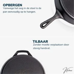 Gietijzeren Pan - Skillet - Koekenpan - BBQ - Koekenpan Inductie - ø32cm - 3.1 KG - Geschikt Voor Alle Warmtebronnen - Inclusief Gratis E-Book -Keukengerei Winkel 1200x1200 713