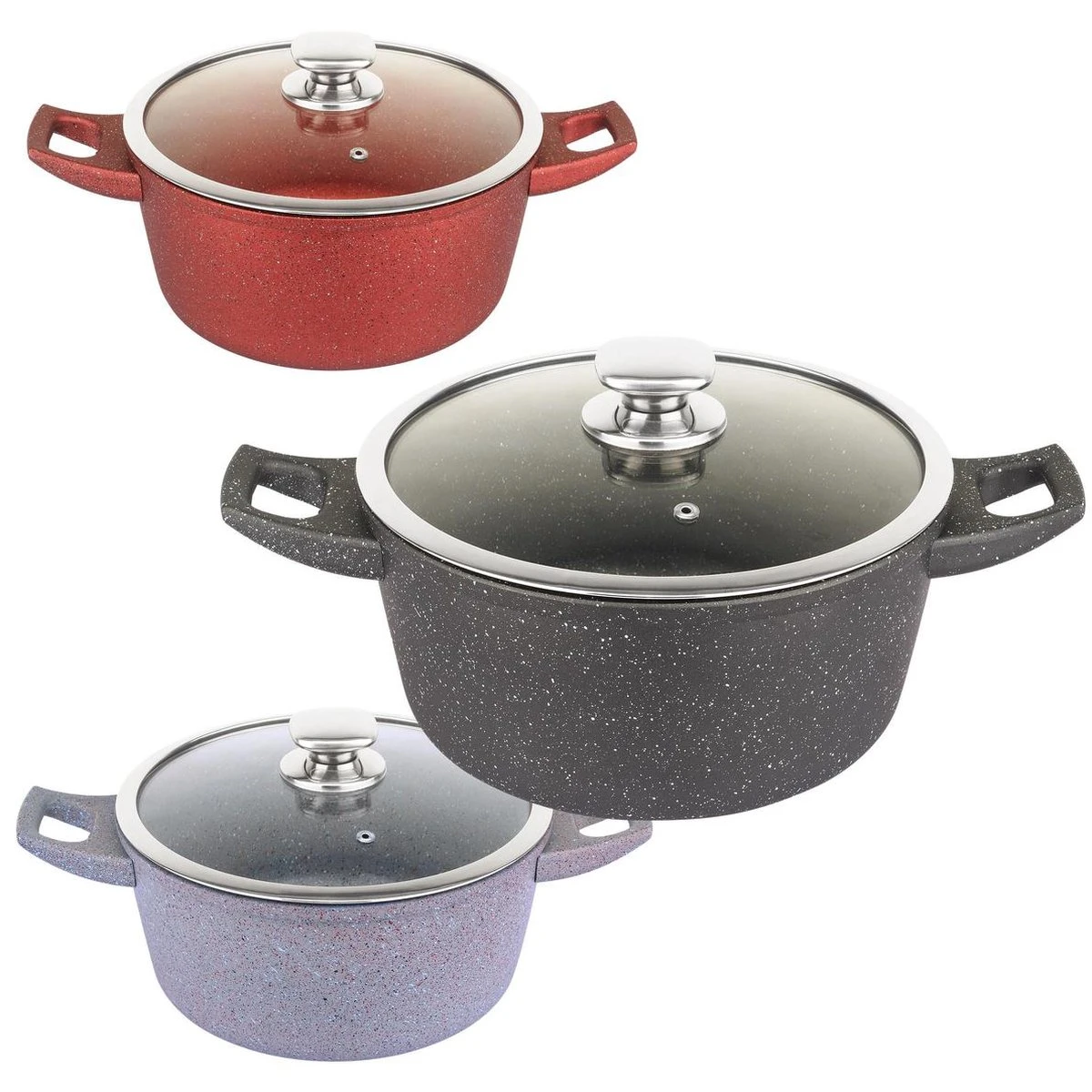 Royalty Line - Marble Soep/braadpan - Met Glazen Deksel Zwart - 20 CM. RL-BS20ML 14 Royalty Line - Marble Soep/braadpan - Met Glazen Deksel Zwart - 20 CM. RL-BS20ML - Afbeelding 12