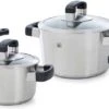BK Conical Cool Glas Pannenset - 4-delig - RVS - Glazen Deksel - Inductie -Keukengerei Winkel 1200x426