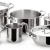 Lagostina Sfisiosa Acciaio SFIZIOSA ACCIAIO 10-delig (hoge Kookpan 22 Cm + Kookpan 18/22 Cm + Hapjespan 24 Cm + Steelpan 14 Cm + Melkpot 12 Cm + Deksels 14/18/22/24 Cm) -Keukengerei Winkel 1200x559