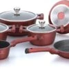 Herenthal Pannenset Inductie - Luxe 10-delige Koekenpan Inductie - Voor Alle Warmtebronnen - Pannen Met Glazen Deksels En Koudgrepen - Burgundy -Keukengerei Winkel 1200x586