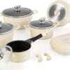 Royalty Line Pannenset - Pannenset Inductie - 15-Delig Koekenpannenset - Kookpotten - Koekenpannen - Pannen Met Glazen Deksels En Afneembare Koudgrepen - Voor Alle Warmtebronne - Oven-Ready - PFAS-Vrij - Crème -Keukengerei Winkel 1200x624 6