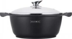 Royalty Line - Marble Soep/braadpan - Met Glazen Deksel Zwart - 24 CM. RL-BS24ML -Keukengerei Winkel 1200x644 2