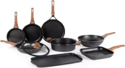 Rosmarino Black Line - Wokpan - Ø30cm - 100% PFAS & PFOA Vrij - Gegoten Aluminium - Non-stick Minerale Coating - Ergonomische Handgreep - Geschikt Voor Alle Warmtebronnen & Vaatwasser -Keukengerei Winkel 1200x654