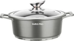 Swiss Pro+ | Set 14 Delige Pannenset | Inductie - Pannensets - Glazen Deksel - Met Afneembare Handgreep - Marmeren Interieur -PFAS-vrij | Grey / Silver -Keukengerei Winkel 1200x675 32