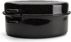 Emalia Geëmailleerde Braadpan Met Deksel 7L - Braadslede - Bakpan - Grillpan - Emaille - Zwart -Keukengerei Winkel 1200x712 2