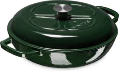 Navaris Gietijzeren Stoofpan Met Deksel- 3,5 Liter Gietijzeren Ovenschaal Van Email - Geschikt Voor Alle Warmtebronnen - Groen -Keukengerei Winkel 1200x716 2