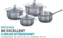 BK Excellent Pannenset - 4-delig - RVS - Inductie 30 BK Excellent Pannenset - 4-delig - RVS - Inductie -Keukengerei Winkel 1200x730