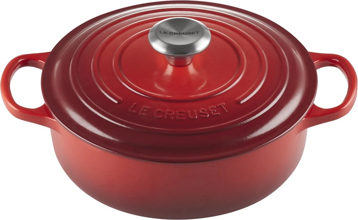 Le Creuset - Gietijzeren - Lage Braadpan - 24cm - Kersenrood