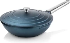 Westinghouse Performance Series - Wokpan Inductie - 28cm Luxe Wok Met Deksel - Blauw - Geschikt Voor Alle Warmtebronnen