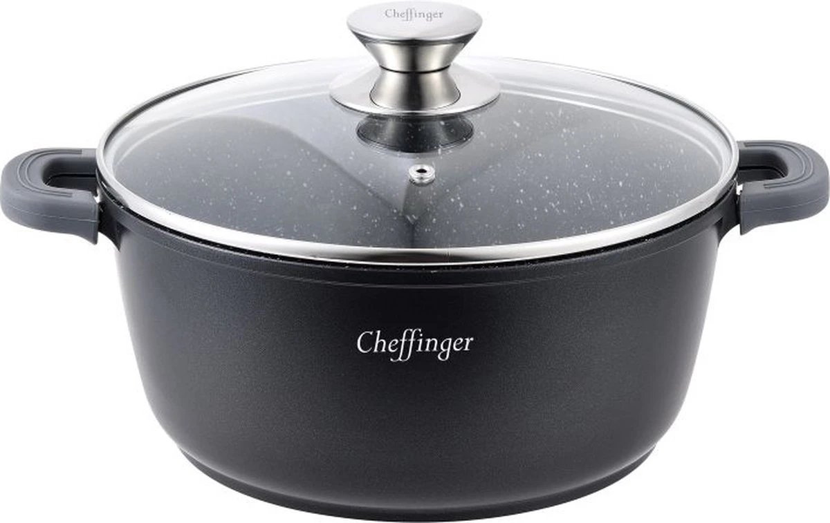 Cheffinger Kookpan/Diepe Pan Met Deksel - 20cm - 2,5L 3 Cheffinger Kookpan/Diepe Pan Met Deksel - 20cm - 2,5L