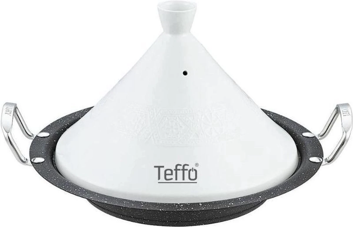 Teffo Tajine 30cm Wit - Zwart 3 Teffo Tajine 30cm Wit - Zwart