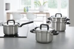 BK Flow Cool Pannenset - 4-delig – RVS Deksels - Veilig Afgietsysteem - Geschikt Voor Alle Warmtebronnen -Keukengerei Winkel 1200x800 8