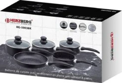 Herzberg HG-5003BK: 8 Pieces Marble Cookware Set - Black -Keukengerei Winkel 1200x819 1
