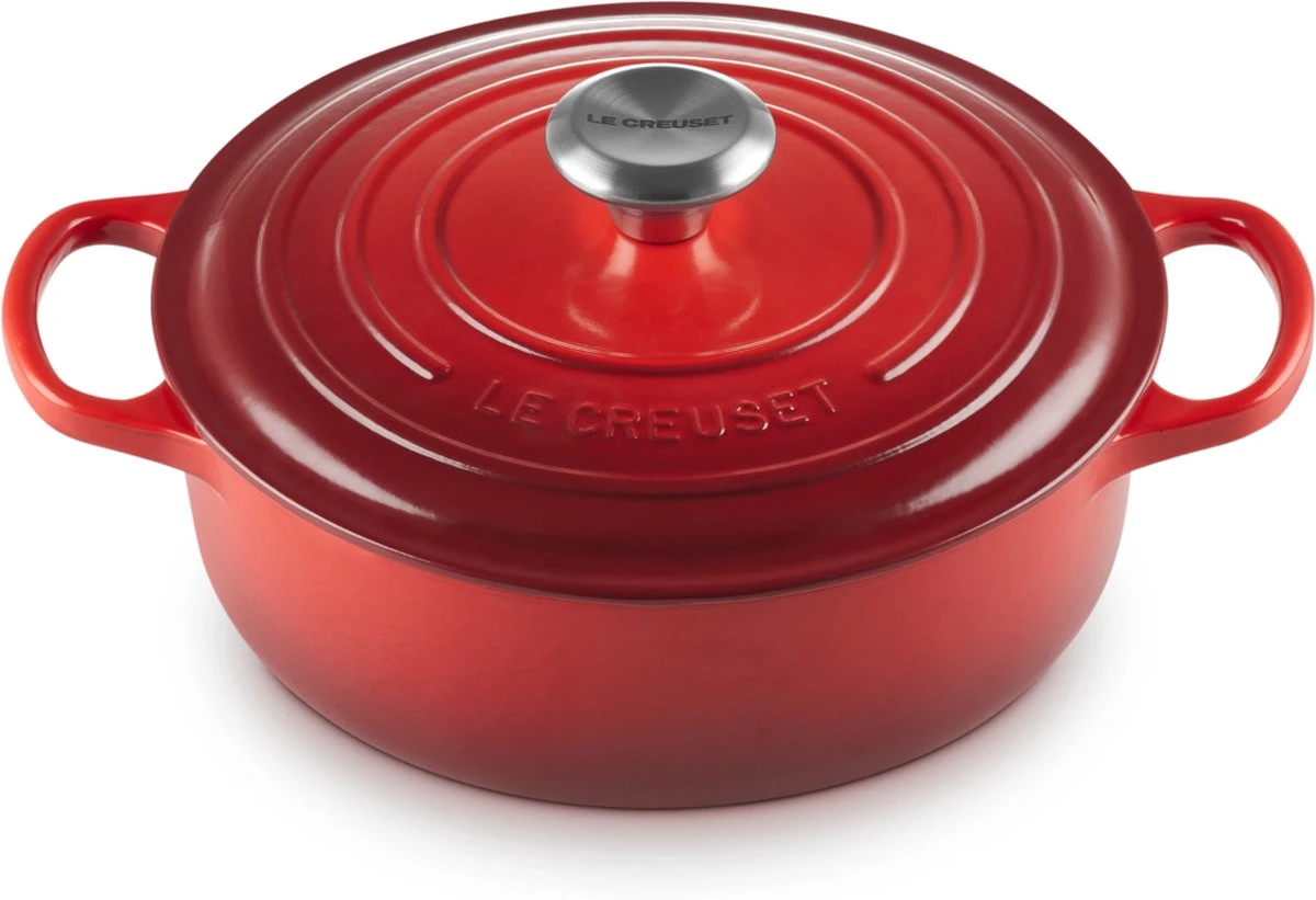 Le Creuset - Gietijzeren - Lage Braadpan - 24cm - Kersenrood 8 Le Creuset - Gietijzeren - Lage Braadpan - 24cm - Kersenrood - Afbeelding 6