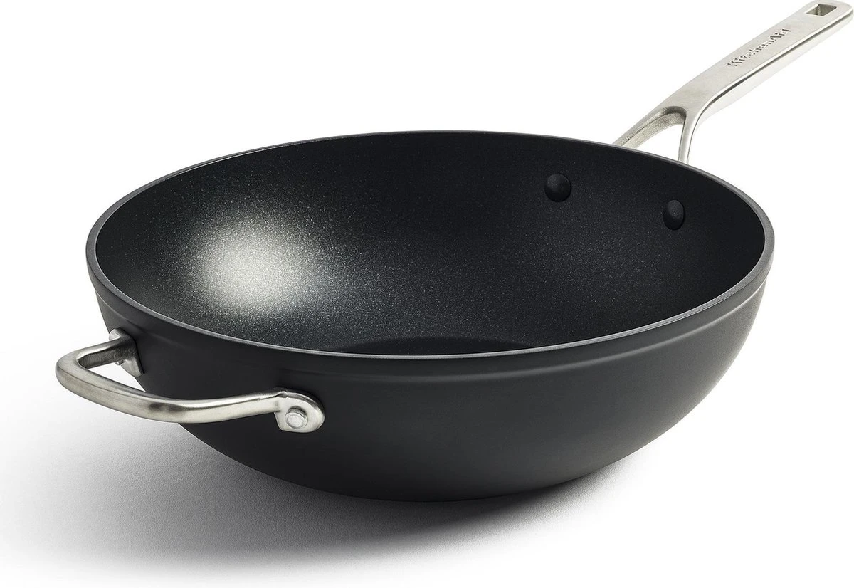 KitchenAid Hard Geanodiseerd Aluminium Wok ø30cm - Zwart - Inductie - Anti-aanbak 3 KitchenAid Hard Geanodiseerd Aluminium Wok ø30cm - Zwart - Inductie - Anti-aanbak