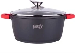 Bavary KATG22 Pan - Braadpan - Soeppan - Ø 22 Cm - Inductie - Keramisch - 3.3 Liter - Zwart