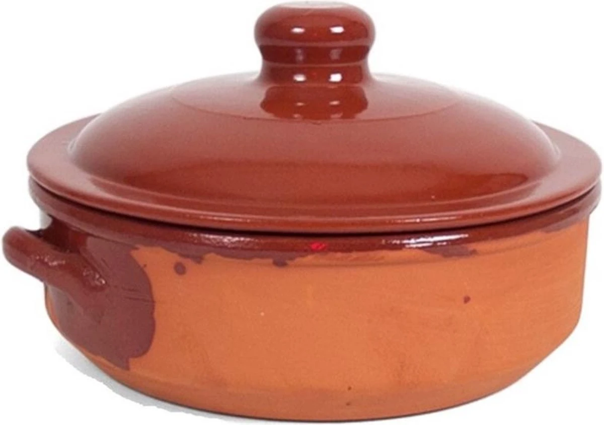 Salamanca Stenen Ovenschaal/braadpan Met Deksel 24 Cm - 6 Liter - Terracotta 3 Salamanca Stenen Ovenschaal/braadpan Met Deksel 24 Cm - 6 Liter - Terracotta