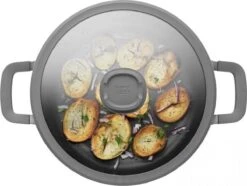 BergHOFF Leo Hapjespan Stone - 28 Cm - Met Glazen Deksel -Keukengerei Winkel 1200x904 2