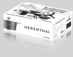 Herenthal Luxe Pannenset - 14-delig - Glazen Deksel - Inductie - Marmeren Coating - PFAS-vrij - Zwart - ES1014M -Keukengerei Winkel 1200x934 1