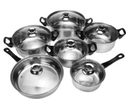 KitchenPrince 12-Delige Pannenset RVS - Pottenset - Kookpannen - Koekenpan - Steelpan - Bakpan - PFAS-Vrij - Pannenset - Pannenset Inductie - Antiaanbaklaag - Koekenpannenset -Keukengerei Winkel 1200x946 2