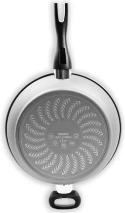 Merkloos Keukenpan Met Deksel En Heeft Een Diameter Van Ø 28 Cm - Luxe Hapjespan Keukenpan Van 28cm Anti-aanbaklaag - Handvat Zwart - Pan Met Deksel -Keukengerei Winkel 706x1200