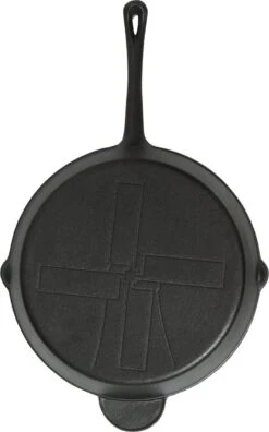 The Windmill Koekenpan Skillet Extra - 31,5 Cm - Gietijzer Zwart -Keukengerei Winkel 749x1200