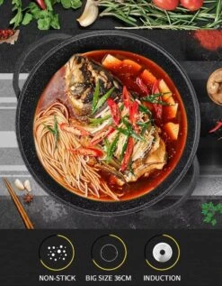 Cheffinger | Luxe Wokpan Met Deksel | 36CM | Alle Warmtebronnen | Oriental -Keukengerei Winkel 935x1200