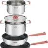 TEFAL G720S604 6-delige Stapelbare Pannenset OPTI'SPACE - RVS - Alle Kookplaten Inclusief Inductie -Keukengerei Winkel 960x1200